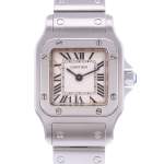 Montre d'occasion CARTIER Santos Galbée PM femme quartz bracelet acier - vue D1