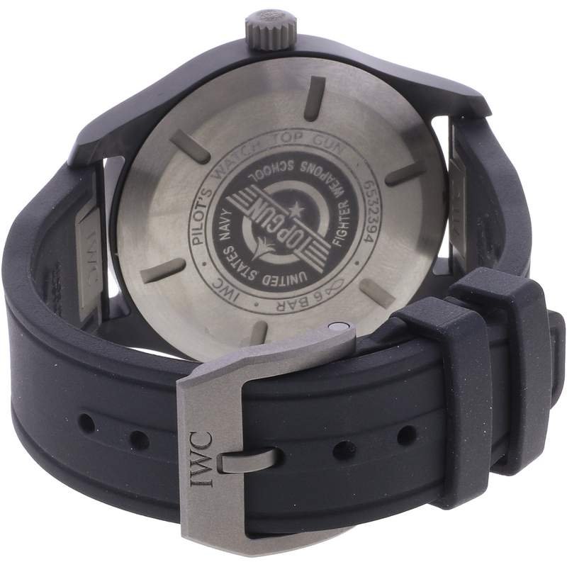 Montre d'occasion IWC Pilot Top Gun homme automatique bracelet caoutchouc - vue 3