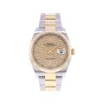 Montre d'occasion ROLEX DateJust 36 homme mouvement automatique certifié (cosc) bracelet or jaune 750/000 et acier - vue 1