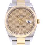 Montre d'occasion ROLEX DateJust 36 homme mouvement automatique certifié (cosc) bracelet or jaune 750/000 et acier - vue D1