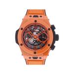 Montre d'occasion HUBLOT Big Bang Unico Orange Ceramic homme automatique bracelet caoutchouc - vue 1