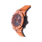 Montre d'occasion HUBLOT Big Bang Unico Orange Ceramic homme automatique bracelet caoutchouc - vue D2