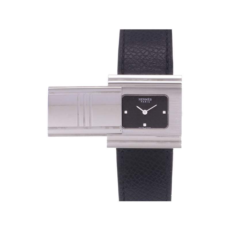 Montre d'occasion HERMES Glissade femme quartz bracelet cuir d'origine - vue 1