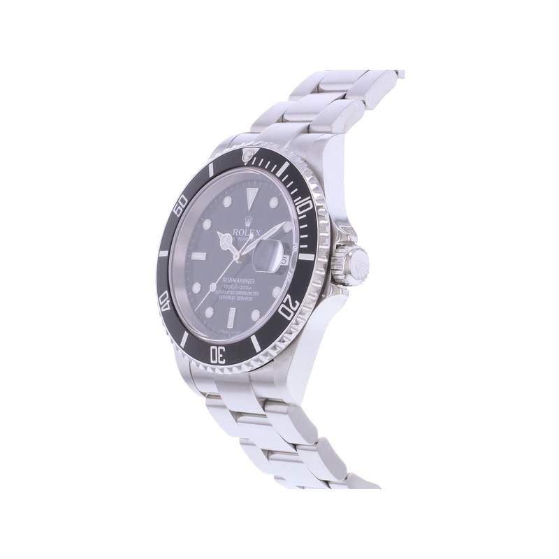 Montre d'occasion ROLEX Submariner Date homme mouvement automatique certifié (cosc) bracelet acier - vue D2