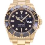 Montre d'occasion ROLEX Submariner Date homme mouvement automatique certifié (cosc) bracelet or jaune 750/000 - vue D1