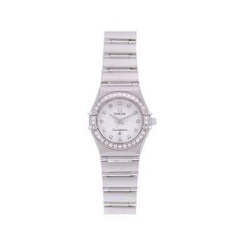 Montre d'occasion OMEGA Constellation Lady Index diamants femme quartz bracelet acier