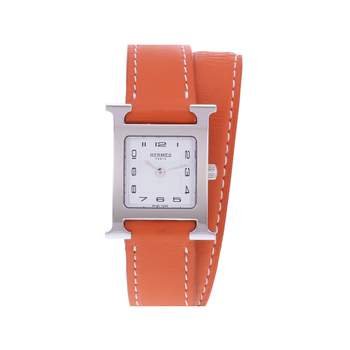 Montre d'occasion HERMES Heure H femme quartz bracelet cuir cresus