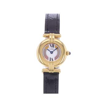 Montre d'occasion CARTIER Must Colisée femme quartz bracelet cuir cresus