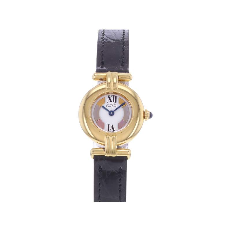 Montre d'occasion CARTIER Must Colisée femme quartz bracelet cuir cresus - vue 1