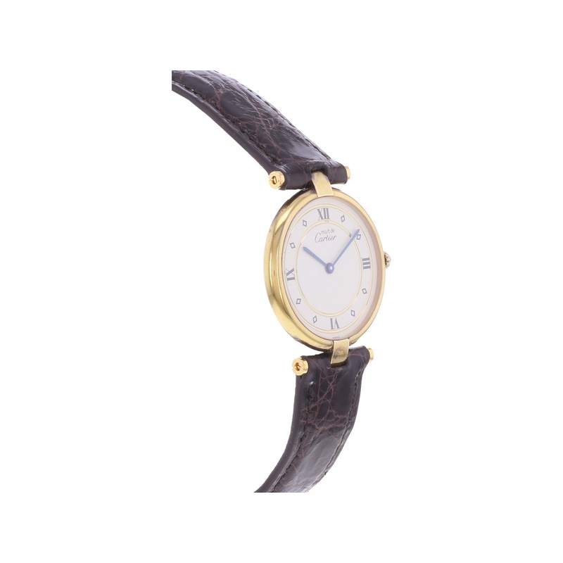 Montre d'occasion CARTIER Must Vendôme femme quartz bracelet cuir cresus - vue 2