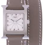 Montre d'occasion HERMES Heure H femme quartz bracelet cuir cresus - vue D1