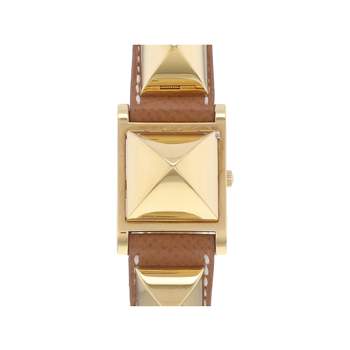 Montre d'occasion HERMES Medor femme quartz bracelet cuir d'origine