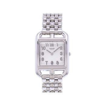 Montre d'occasion HERMES Cape Cod femme quartz bracelet acier