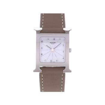 Montre d'occasion HERMES Heure H MM femme quartz bracelet cuir