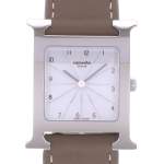 Montre d'occasion HERMES Heure H MM femme quartz bracelet cuir - vue D1