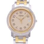 Montre d'occasion HERMES Clipper mixte quartz bracelet acier et plaqué or - vue D1