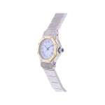 Montre d'occasion CARTIER Santos Octogonale femme automatique bracelet or jaune 750/000 et acier - vue D2