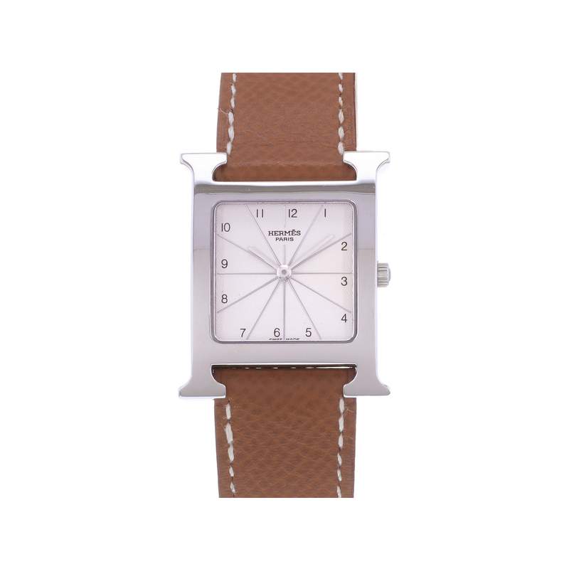 Montre d'occasion HERMES Heure H MM femme quartz bracelet cuir d'origine - vue 1