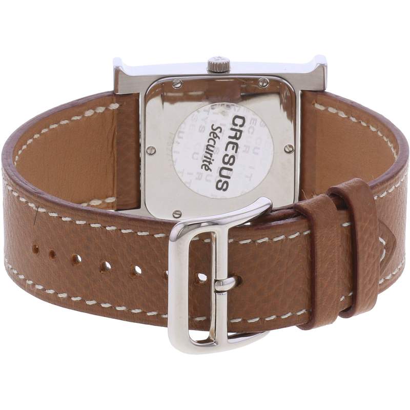 Montre d'occasion HERMES Heure H MM femme quartz bracelet cuir d'origine - vue 3