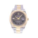 Montre d'occasion ROLEX DateJust 41 Wimbledon homme mouvement automatique certifié (cosc) bracelet or jaune 750/000 et acier - vue 1