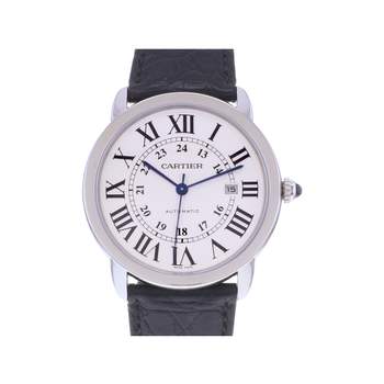 Montre d'occasion CARTIER Ronde Solo homme automatique bracelet cuir d'origine