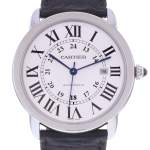 Montre d'occasion CARTIER Ronde Solo homme automatique bracelet cuir d'origine - vue D1