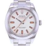 Montre d'occasion ROLEX Milgauss homme mouvement automatique certifié (cosc) bracelet acier - vue D1