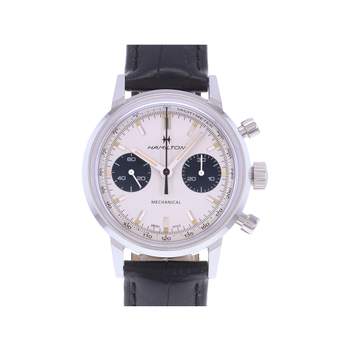 Montre d'occasion HAMILTON American Classic Intra-Matic Chronographe homme mécanique bracelet cuir d'origine
