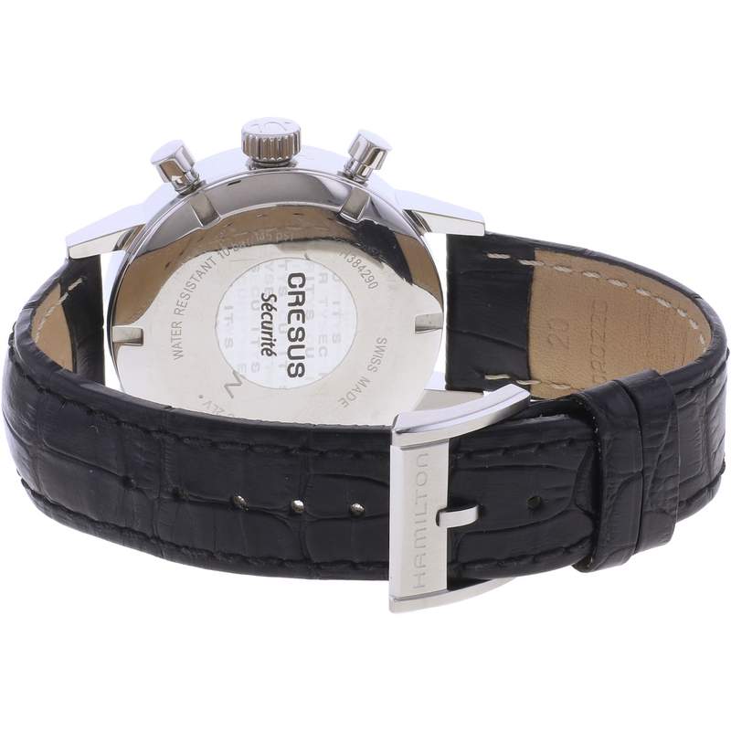 Montre d'occasion HAMILTON American Classic Intra-Matic Chronographe homme mécanique bracelet cuir d'origine - vue 3