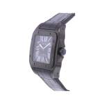 Montre d'occasion CARTIER Santos 100 Carbone homme automatique bracelet cuir d'origine - vue D2