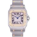 Montre d'occasion CARTIER Santos Galbée femme quartz bracelet or jaune 750/000 et acier - vue D1