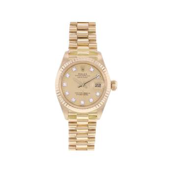 Montre d'occasion ROLEX DateJust Lady Vintage femme mouvement automatique certifié (cosc) bracelet or jaune 750/000