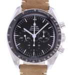 Montre d'occasion OMEGA Speedmaster Moonwatch Vintage homme mécanique bracelet cuir cresus - vue D1