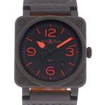 Montre d'occasion BELL & ROSS BR03-92 MA-1 homme automatique bracelet cuir d'origine - vue D1