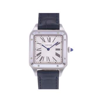 Montre d'occasion CARTIER Santos Dumont homme quartz bracelet cuir d'origine