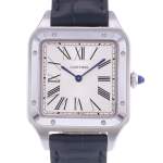 Montre d'occasion CARTIER Santos Dumont homme quartz bracelet cuir d'origine - vue D1