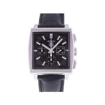 Montre d'occasion TAG HEUER Monaco Chronographe homme automatique bracelet cuir cresus