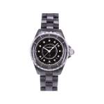 Montre d'occasion CHANEL J12 33 mm Index diamants femme quartz bracelet céramique - vue 1