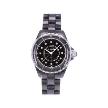 Montre d'occasion CHANEL J12 33 mm Index diamants femme quartz bracelet céramique