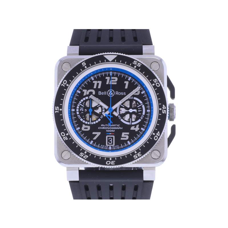 Montre d'occasion BELL & ROSS BR03-94 Chronographe ALPINE homme automatique bracelet caoutchouc - vue 1