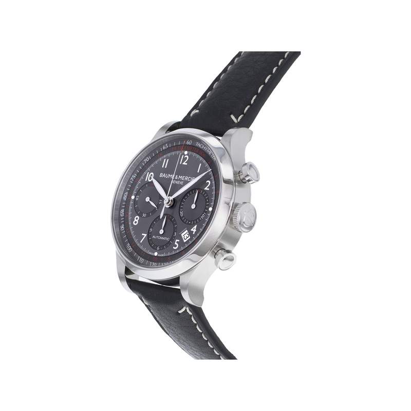 Montre d'occasion BAUME ET MERCIER Capeland Chronographe homme automatique bracelet cuir d'origine - vue D2