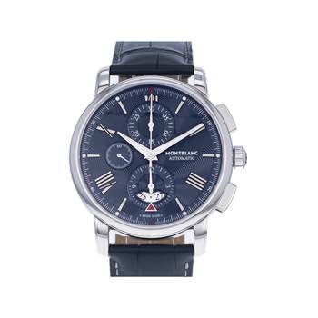 Montre d'occasion MONT BLANC 4810 Chronograph Automatic homme automatique bracelet cuir d'origine