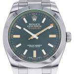 Montre d'occasion ROLEX Milgauss GV homme mouvement automatique certifié (cosc) bracelet acier - vue D1
