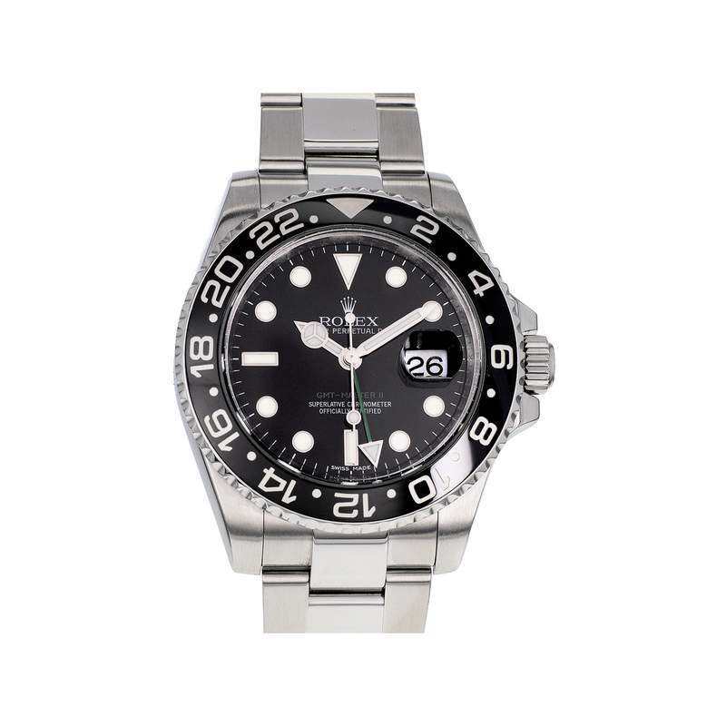 Montre d'occasion ROLEX GMT-Master II homme mouvement automatique certifié (cosc) bracelet acier - vue 1