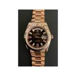 Montre d'occasion ROLEX Day-Date homme mouvement automatique certifié (cosc) bracelet or rose 750/000 - vue 1