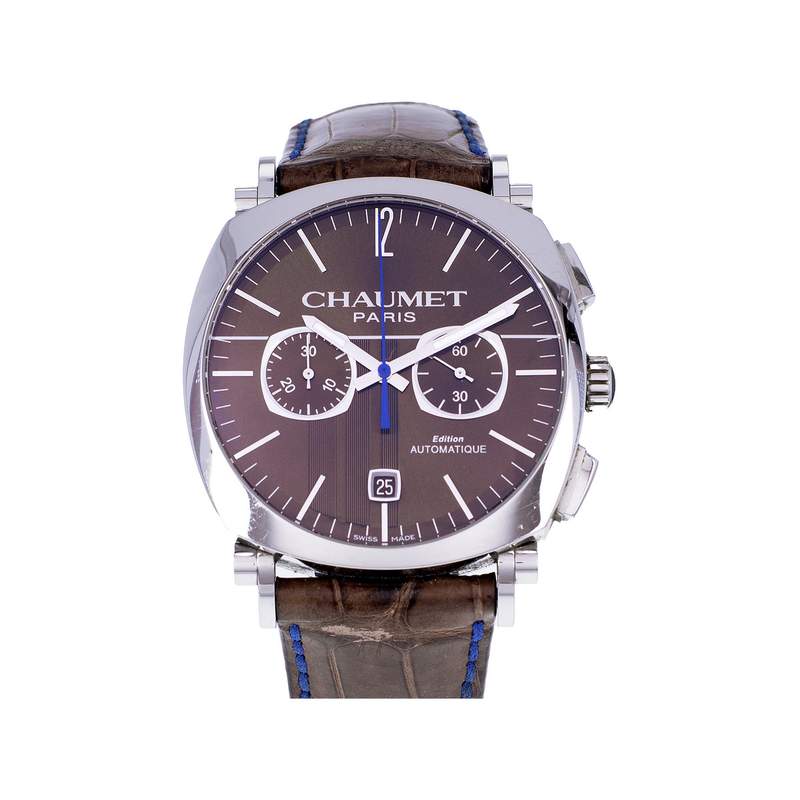 Montre d'occasion CHAUMET Dandy Chronographe homme automatique bracelet cuir d'origine - vue 1