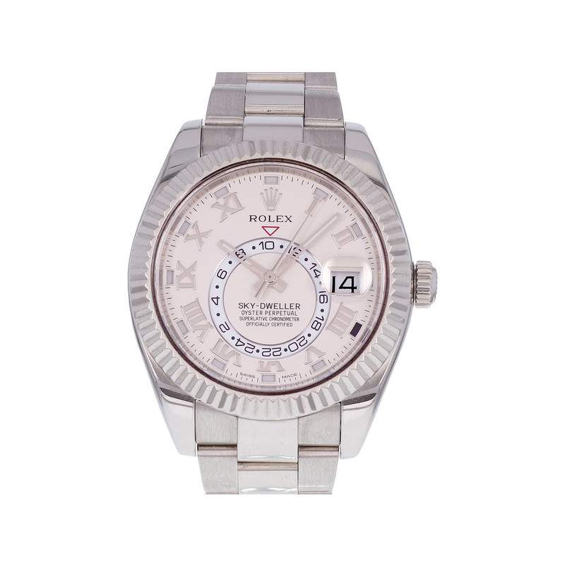 Montre d'occasion ROLEX Sky-Dweller homme mouvement automatique certifié (cosc) bracelet or blanc 750/000 - vue 1