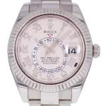 Montre d'occasion ROLEX Sky-Dweller homme mouvement automatique certifié (cosc) bracelet or blanc 750/000 - vue D1