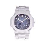 Montre d'occasion PATEK PHILIPPE Nautilus Phases de Lune homme mouvement automatique certifié (cosc) bracelet acier - vue 1