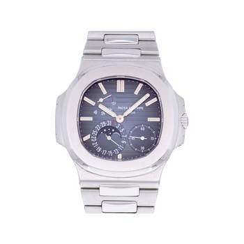 Montre d'occasion PATEK PHILIPPE Nautilus Phases de Lune homme mouvement automatique certifié (cosc) bracelet acier